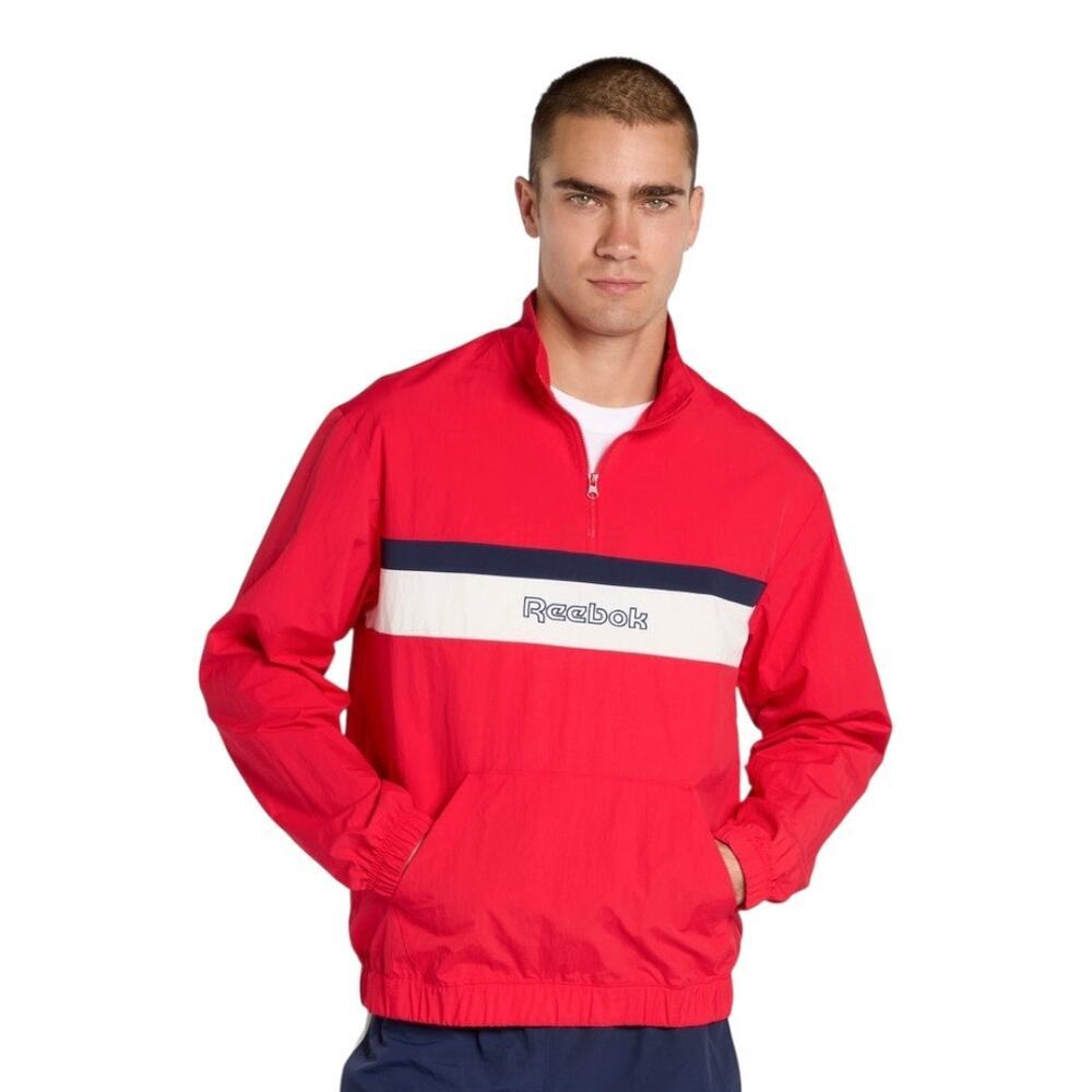 Reebok Men’s Red IVY LEAGUE WOVEN 1/4 ZIP Windbreaker/Jacket | NEW/NWT!!